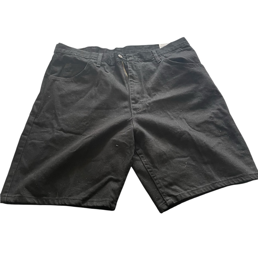 Vintage Y2K NWT Wrangler Mens black denim jorts shorts baggy 38 irregular